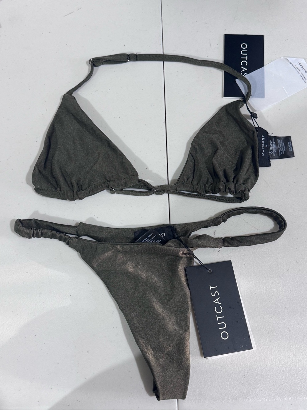 Outcast Women's Olive Triangle Bikini Set